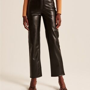 Vegan Leather Ankle Straight Pant Size 6